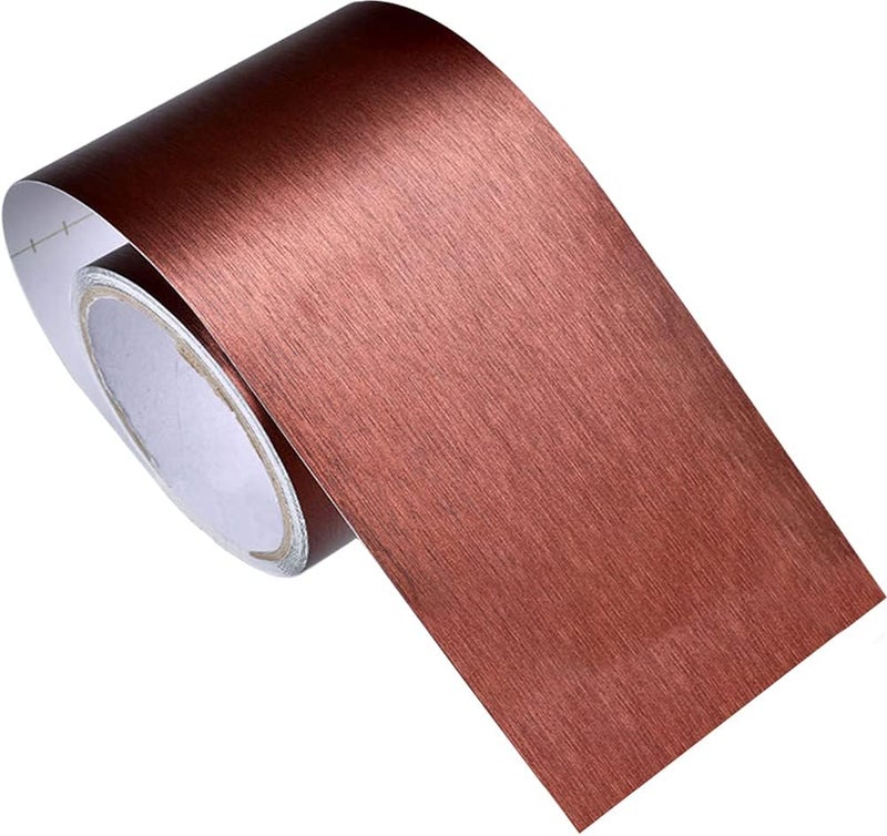 Kelendle Metallic Wallpaper Border Peel and Stick Flexible Molding Trim Self Adhesive Decorative Wall Lines Border Lines for Bathroom Kitchen Hotel DIY Home Decoration 4.2x196.8 Copper - Image 1